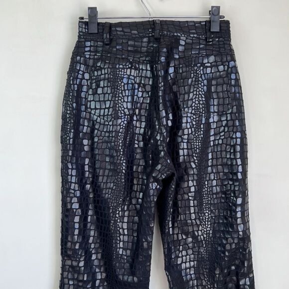 Vintage Selene Croc Coated Straight Leg Pant - 6 - Picture 9 of 12